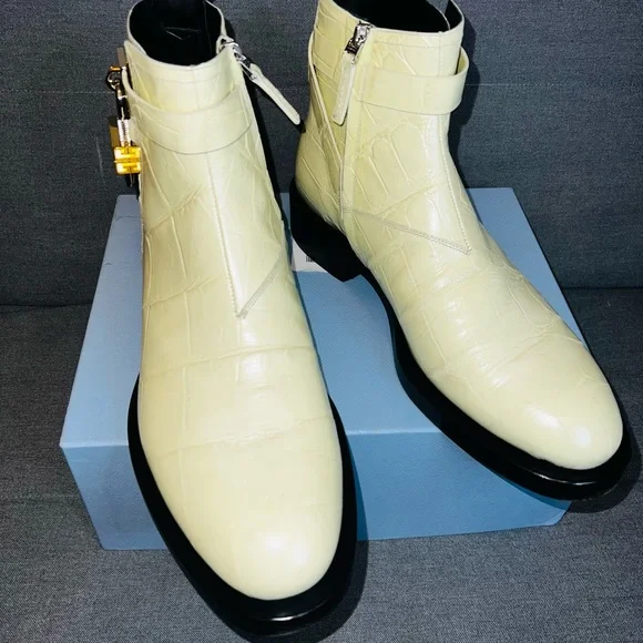 Givenchy Croc Embossed Leather Boot (NWT)!